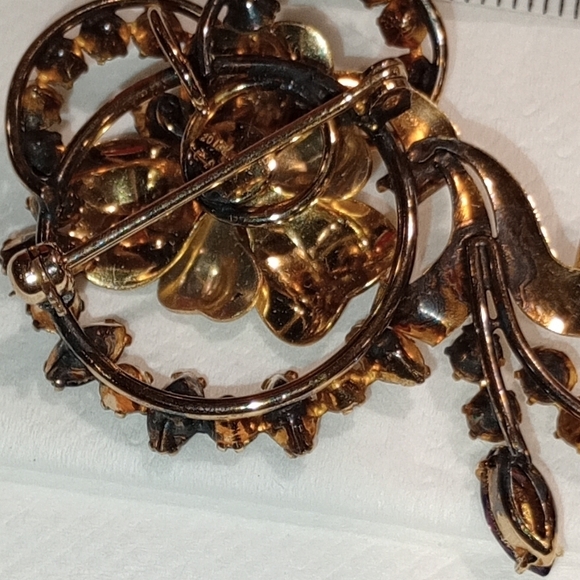 12k Gold Carl Art Enamel Brooch - Picture 5 of 16